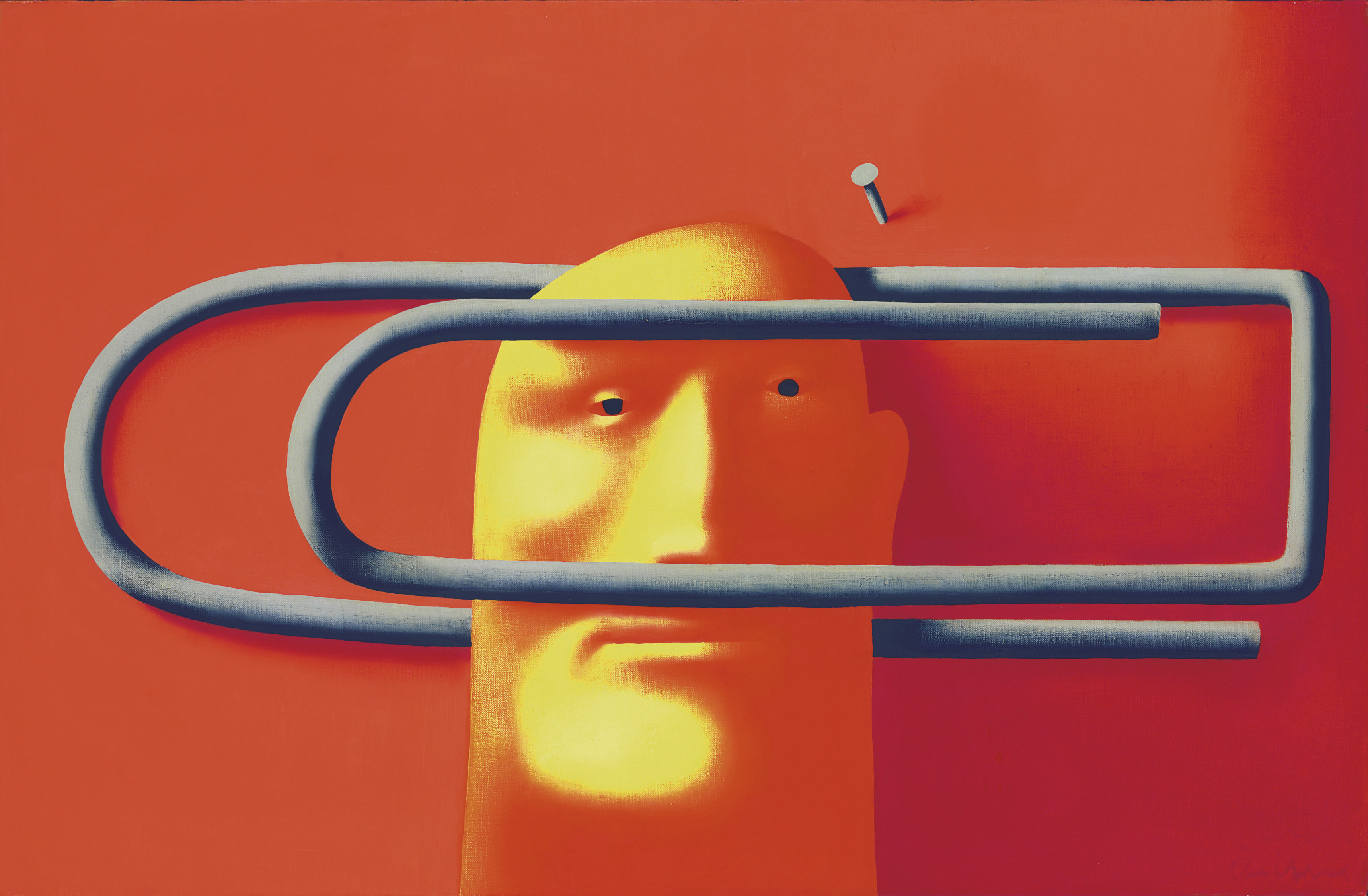 Head in paper clip
